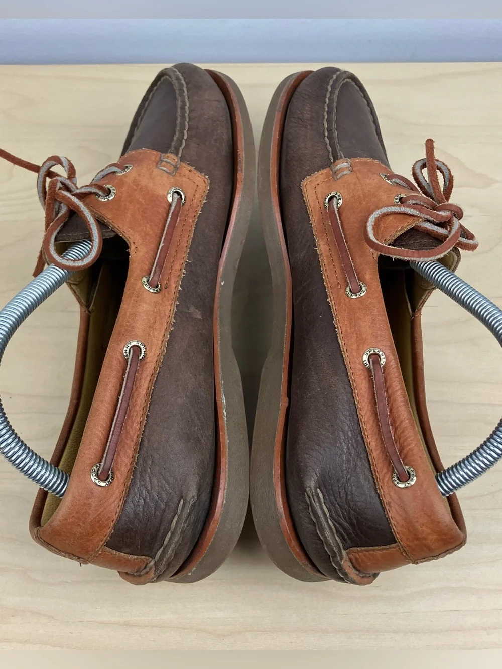 Sperry Gold Cup Men’s Size 9.0 M Classic 2 Eye Brown Leather Boat Shoes 2 Tone